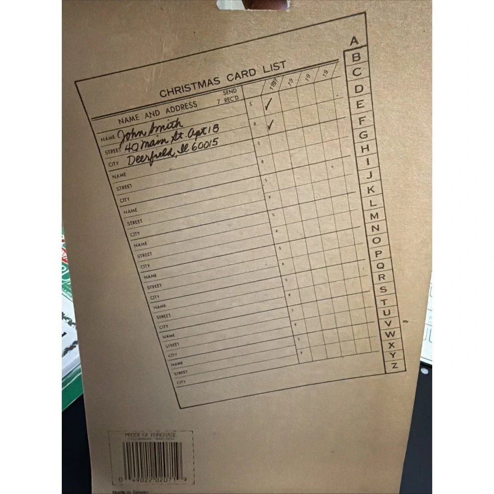 Vintage Walgreen Christmas Card Record/Address Book New Sealed